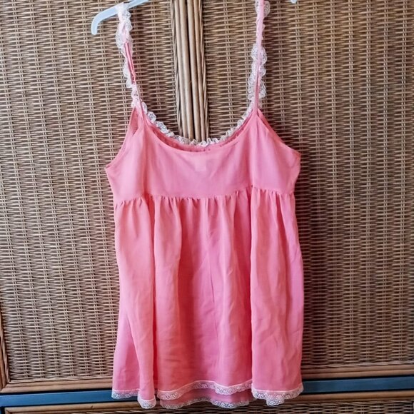 Sweet Starlet Vintage VICTORIA'S SECRET Sheer Bubblegum Pink Babydoll Chemise - Picture 3 of 16